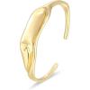 imageAmazon Essentials Demis Pick Sculpted Cuff Bracelet for Women  GoldTone Fine Silver Plated Bangle Bracelet