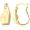 imageAmazon Essentials Demis Pick Sculpted Hoop Earrings for Women  GoldTone Fine Silver Plated Trendy Jewelry