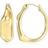 imageAmazon Essentials Demis Pick Sculpted Modern Hoop Earrings for Women  GoldTone Fine Silver Plated Trendy Jewelry