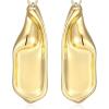 imageAmazon Essentials Demis Pick Sculpted Modern Hoop Earrings for Women  GoldTone Fine Silver Plated Trendy Jewelry