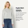 imageAmazon Essentials Demis Pick Womens Modern OversizedFit Cropped Cotton Stretch Poplin ButtonDown ShirtIvory Black Stripe