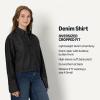 imageAmazon Essentials Demis Pick Womens Modern OversizedFit Cropped Denim ButtonDown ShirtBlack