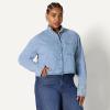 imageAmazon Essentials Demis Pick Womens Modern OversizedFit Cropped Denim ButtonDown ShirtIcy Light Blue