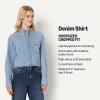 imageAmazon Essentials Demis Pick Womens Modern OversizedFit Cropped Denim ButtonDown ShirtIcy Light Blue