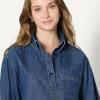 imageAmazon Essentials Demis Pick Womens Modern OversizedFit Cropped Denim ButtonDown ShirtMedium Blue Vintage