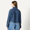 imageAmazon Essentials Demis Pick Womens Modern OversizedFit Cropped Denim ButtonDown ShirtMedium Blue Vintage