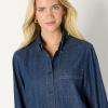 imageAmazon Essentials Demis Pick Womens OversizedFit Denim ButtonDown ShirtMedium Blue Vintage