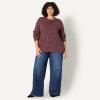 imageAmazon Essentials Demis Pick Womens OversizedFit MultiColor Heavyweight Crewneck SweaterBurgundy Marl