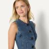 imageAmazon Essentials Demis Pick Womens RegularFit ButtonDown Denim VestMedium Blue Vintage
