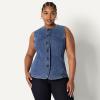 imageAmazon Essentials Demis Pick Womens RegularFit ButtonDown Denim VestMedium Blue Vintage