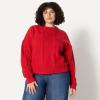 imageAmazon Essentials Demis Pick Womens RelaxedFit Cable Crewneck SweaterRed