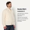 imageAmazon Essentials Mens Modern OversizedFit Denim ButtonDown ShirtEcru