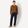 imageAmazon Essentials Mens RegularFit Cotton Blend VNeck SweaterCaramel Heather