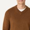imageAmazon Essentials Mens RegularFit Cotton Blend VNeck SweaterCaramel Heather