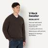 imageAmazon Essentials Mens RegularFit Cotton Blend VNeck SweaterChocolate Heather