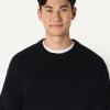 imageAmazon Essentials Mens RelaxedFit Cotton Blend Textured Crewneck Pullover SweaterBlack