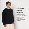 imageAmazon Essentials Mens RelaxedFit Cotton Blend Textured Crewneck Pullover SweaterBlack