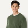imageAmazon Essentials Mens RelaxedFit Cotton Blend Textured Crewneck Pullover SweaterDark Olive