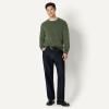 imageAmazon Essentials Mens RelaxedFit Cotton Blend Textured Crewneck Pullover SweaterDark Olive