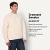 imageAmazon Essentials Mens RelaxedFit Cotton Blend Textured Crewneck Pullover SweaterOatmeal Heather