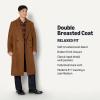 imageAmazon Essentials Mens RelaxedFit Double Breasted Wool Blend Longline TopcoatCaramel Heather