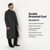 imageAmazon Essentials Mens RelaxedFit Double Breasted Wool Blend Longline TopcoatCharcoal Heather