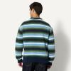 imageAmazon Essentials Mens RelaxedFit Faux Mohair Crewneck Pullover SweaterNavy Blue Stripe Knit