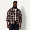 imageAmazon Essentials Mens RelaxedFit LongSleeve Flannel ShirtDark Burgundy Black Check Plaid