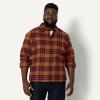 imageAmazon Essentials Mens RelaxedFit LongSleeve Flannel ShirtDark Chestnut Brown Red Simple Plaid
