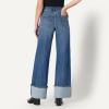imageAmazon Essentials Womens HighRise Wide Leg Cuffed JeanMedium Blue Vintage