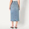 imageAmazon Essentials Womens Low Stretch RegularFit HighRise Long Jean SkirtAuthentic Medium Wash