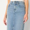 imageAmazon Essentials Womens Low Stretch RegularFit HighRise Long Jean SkirtAuthentic Medium Wash