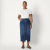 imageAmazon Essentials Womens Low Stretch RegularFit HighRise Long Jean SkirtStone Dark Wash