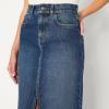 imageAmazon Essentials Womens Low Stretch RegularFit HighRise Long Jean SkirtStone Dark Wash