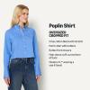 imageAmazon Essentials Womens Modern OversizedFit Cropped Cotton Stretch Poplin ButtonDown ShirtBlue