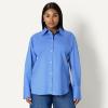 imageAmazon Essentials Womens OversizedFit Cotton Stretch Poplin ButtonDown Dress ShirtBlue