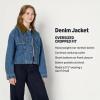 imageAmazon Essentials Womens OversizedFit Cropped Denim Jacket with Contrast CollarMedium Blue Vintage