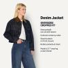 imageAmazon Essentials Womens OversizedFit Cropped Denim Jacket with Contrast CollarRinse