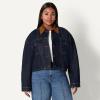 imageAmazon Essentials Womens OversizedFit Cropped Denim Jacket with Contrast CollarRinse