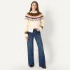 imageAmazon Essentials Womens OversizedFit Fair Isle Crewneck SweaterCream Caramel Chevron Knit