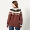 imageAmazon Essentials Womens OversizedFit Fair Isle Crewneck SweaterDark Brown Mint Green Chevron