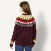 imageAmazon Essentials Womens OversizedFit Fair Isle Crewneck SweaterDark Burgundy Cream Chevron Knit
