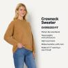 imageAmazon Essentials Womens OversizedFit Faux Mohair Crewneck SweaterCamel Heather