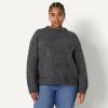 imageAmazon Essentials Womens OversizedFit Faux Mohair Crewneck SweaterCharcoal Heather