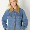 imageAmazon Essentials Womens OversizedFit FauxShearling Lined Denim JacketMedium Blue Vintage