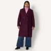 imageAmazon Essentials Womens RegularFit Double Breasted WoolBlend Longline CoatBurgundy