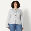 imageAmazon Essentials Womens RegularFit LongSleeve Cardigan with Bell Sleeves and Shaped WaistLight Grey Heather