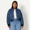 imageAmazon Essentials Womens RelaxedFit Bomber JacketMedium Blue Vintage