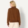 imageAmazon Essentials Womens RelaxedFit Button Collar SweaterCaramel Heather