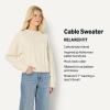 imageAmazon Essentials Womens RelaxedFit Cable Crewneck SweaterOatmeal Heather